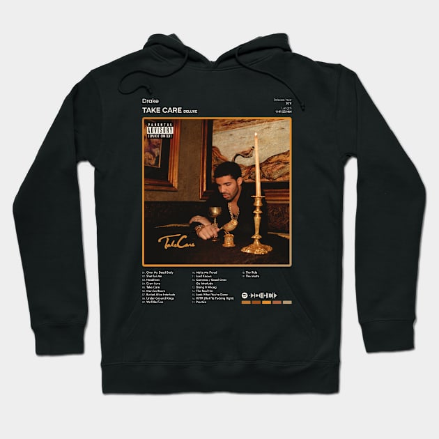 Drake - Take Care (Deluxe) Tracklist Album Hoodie by 80sRetro